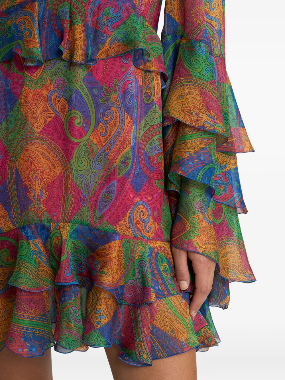 Etro Geometric Paisley-motif Mini Dress In Multi