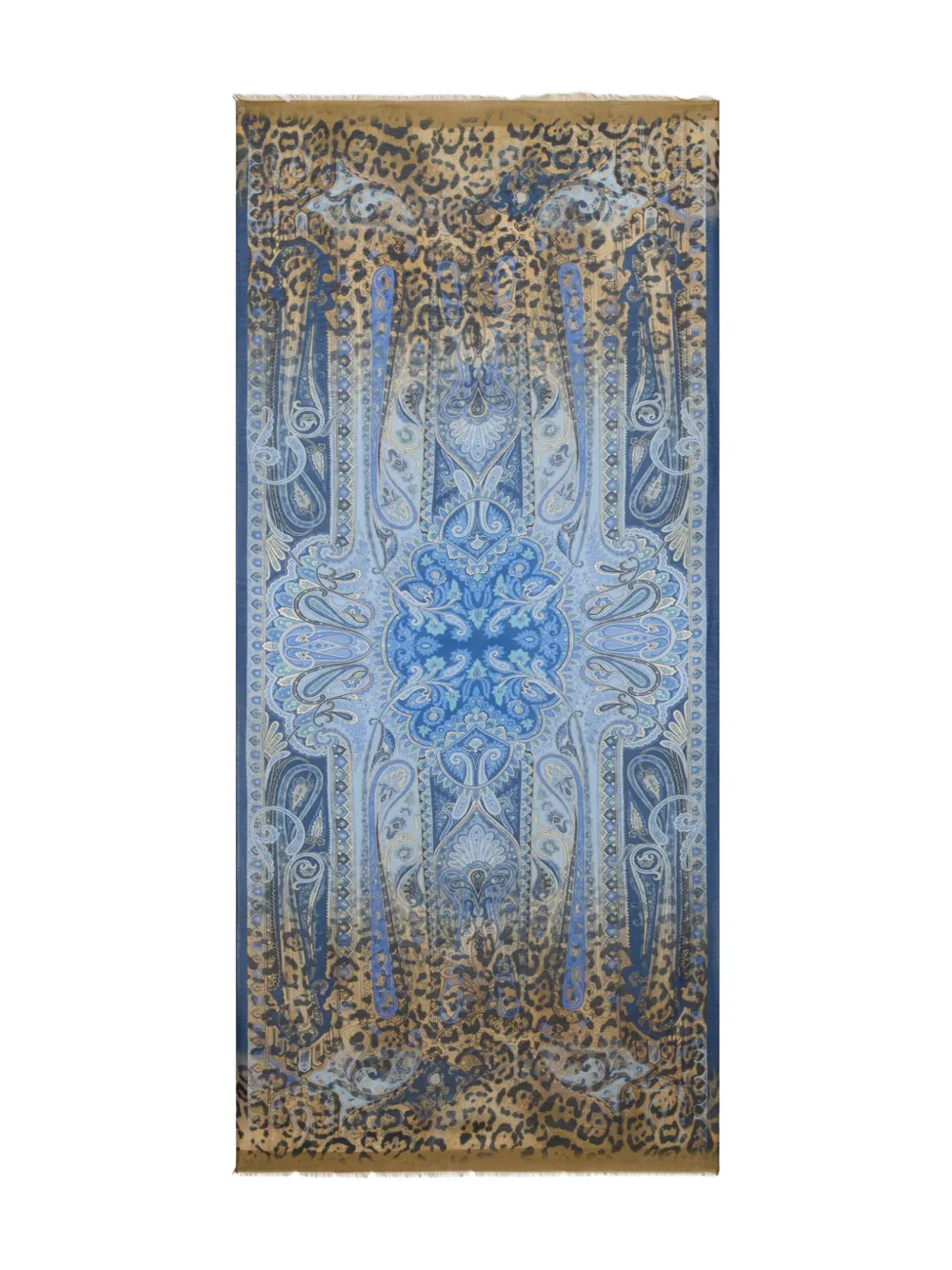 Etro Animal-print Scarf In Blue