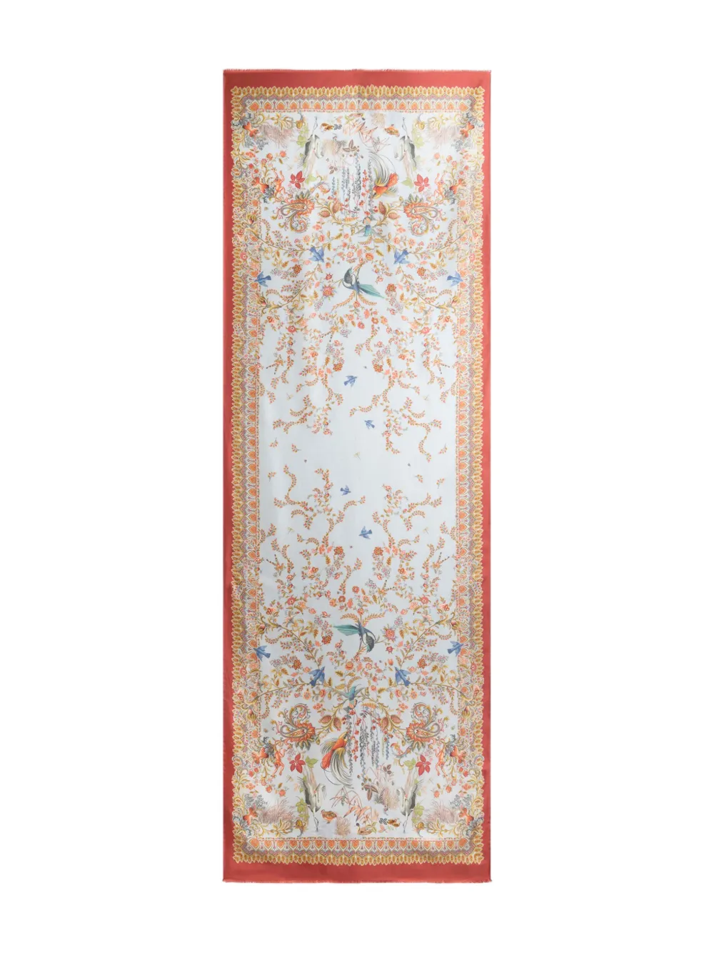 ETRO flora fauna silk scarf - Blu