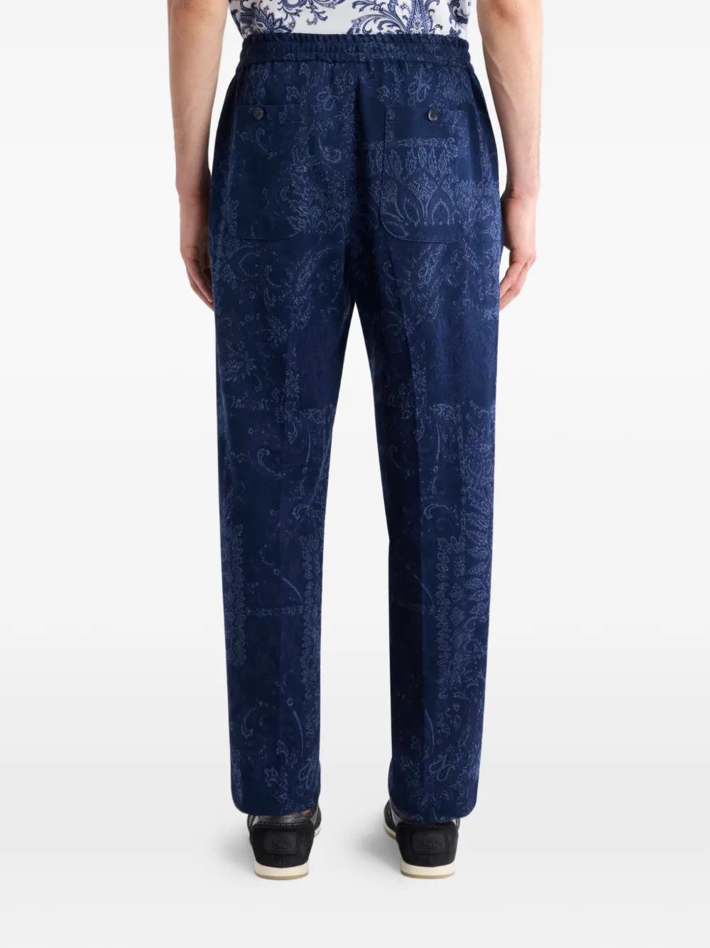 ETRO Broek met bloemen jacquard Blauw