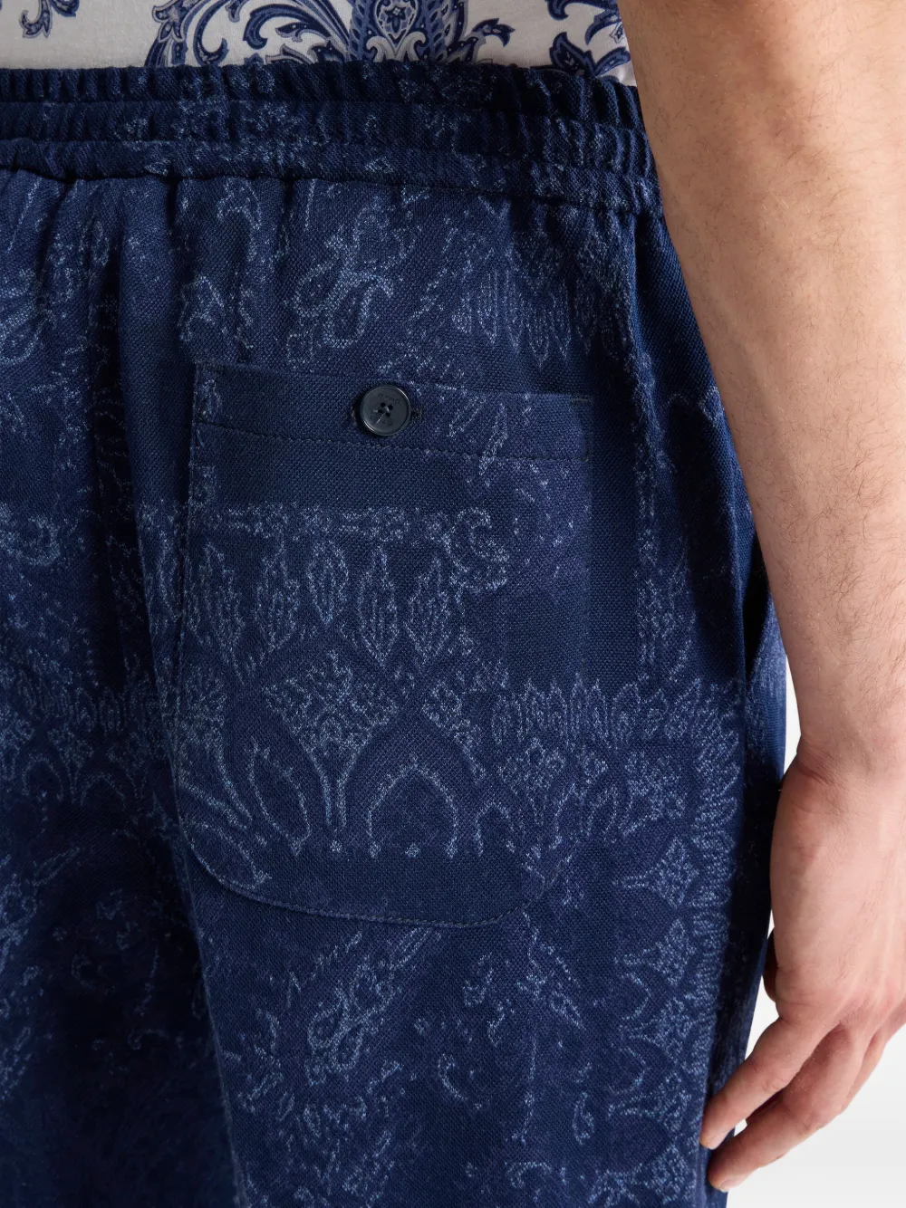 ETRO Broek met bloemen jacquard Blauw
