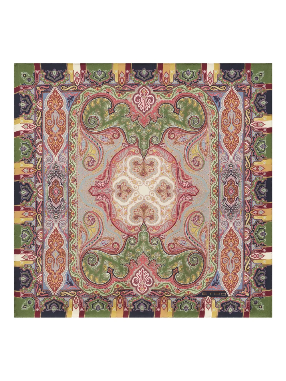 ETRO floral paisley silk pocket square Beige