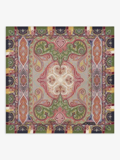 ETRO floral paisley silk pocket square