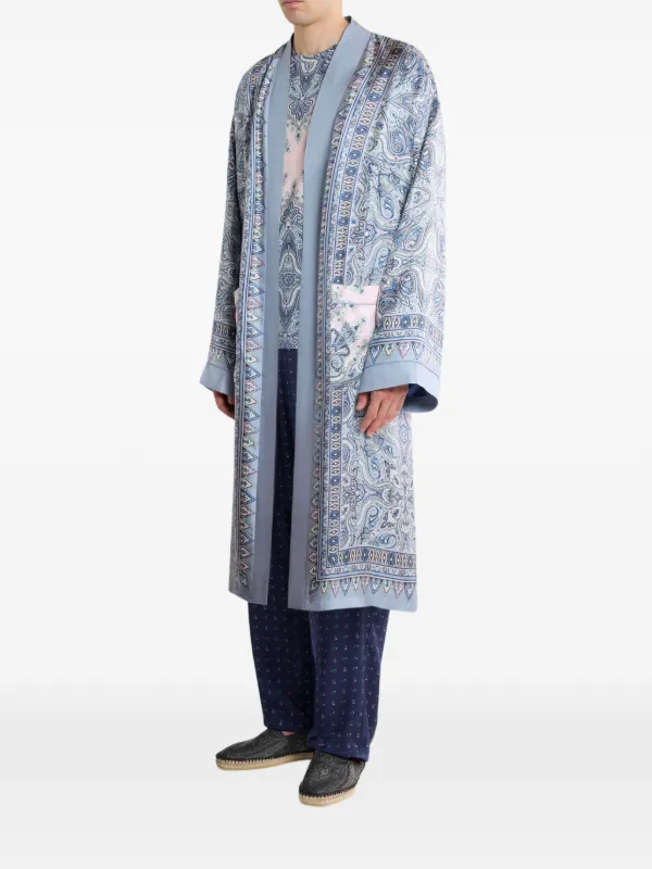 paisley silk dressing gown Mens Paisley Silk Smoking Jacket Robe