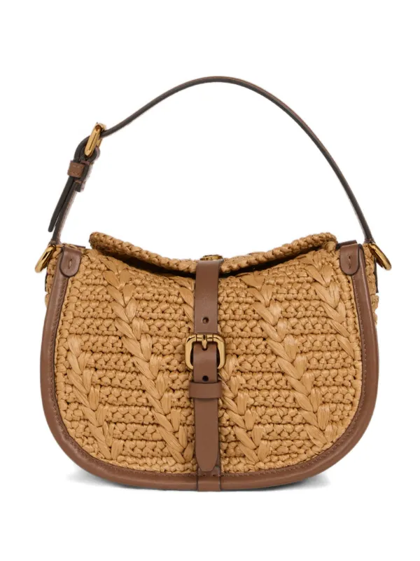 Etro Small Pony Bag in Crocheted in Neutrals