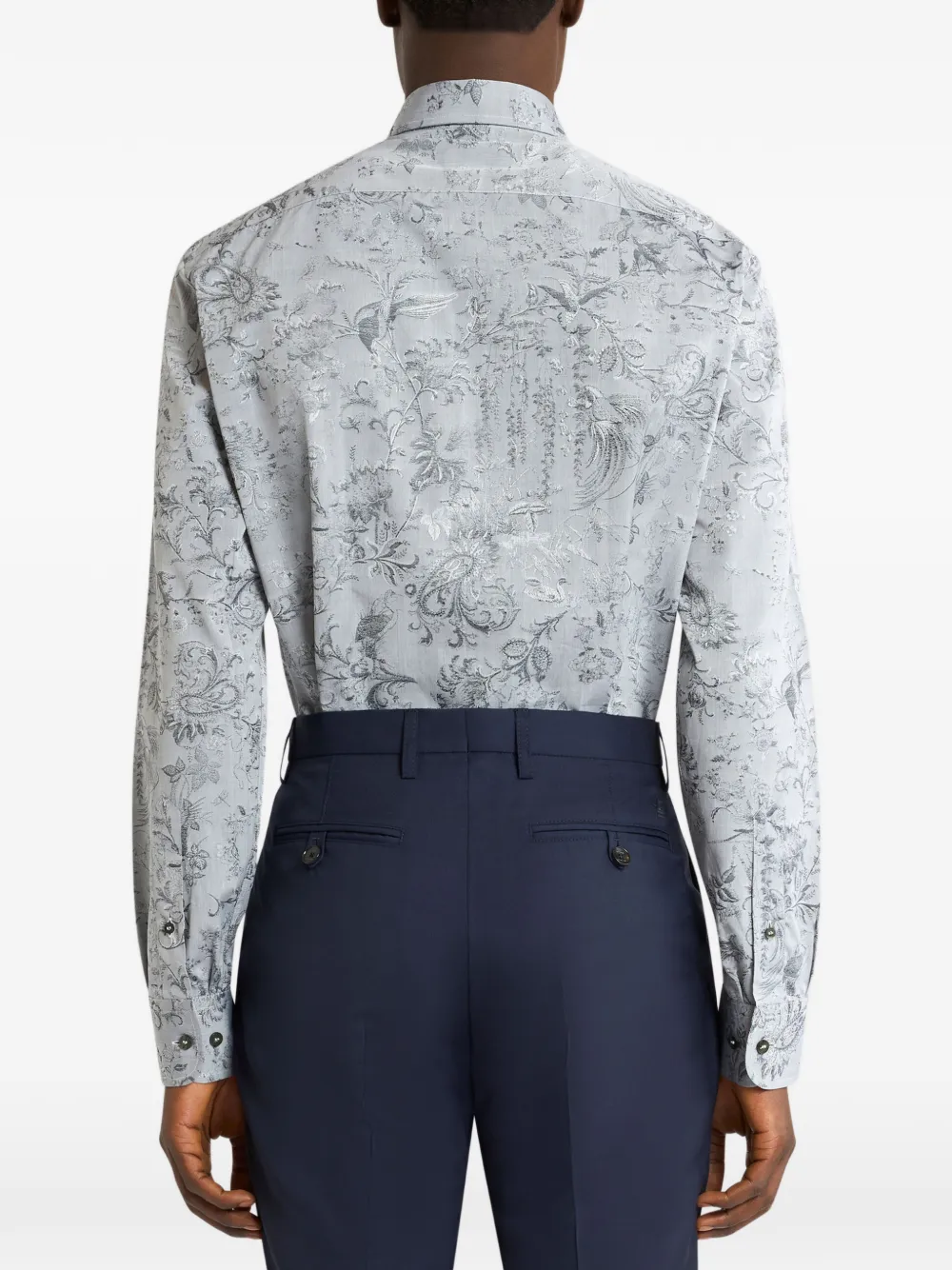 ETRO Overhemd met bloemen- en paisley-print Grijs