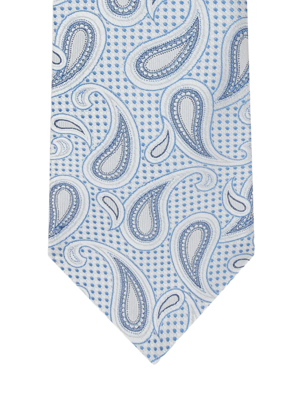 ETRO polka-dot paisley jacquard tie - Wit