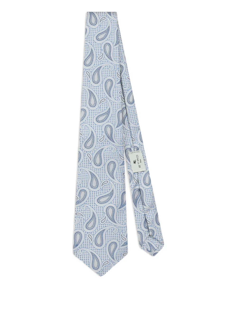 ETRO polka-dot paisley jacquard tie - Bianco