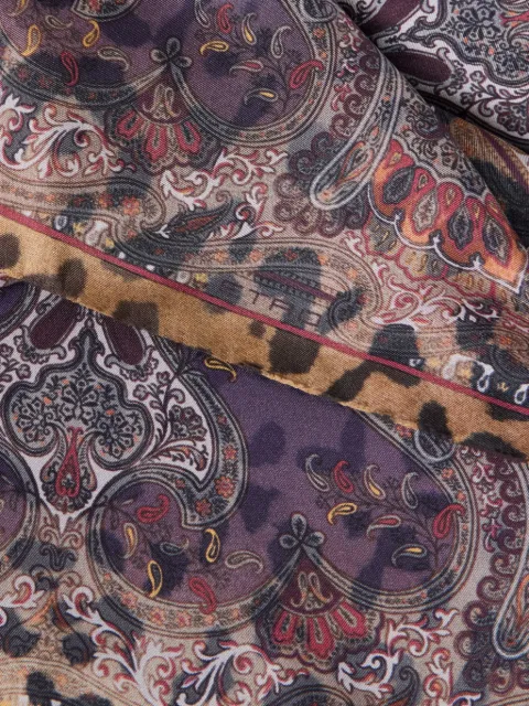 ETRO 페이즐리 모티프 실크 포켓 스퀘어