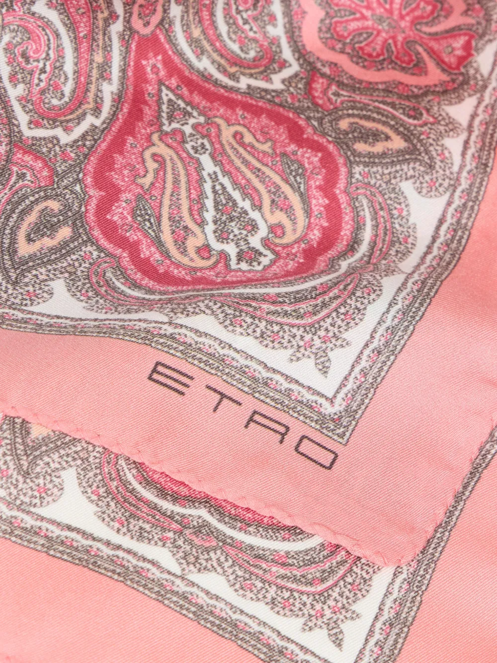 ETRO paisley silk pocket square - Roze