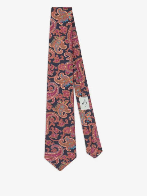 ETRO paisley motif silk tie