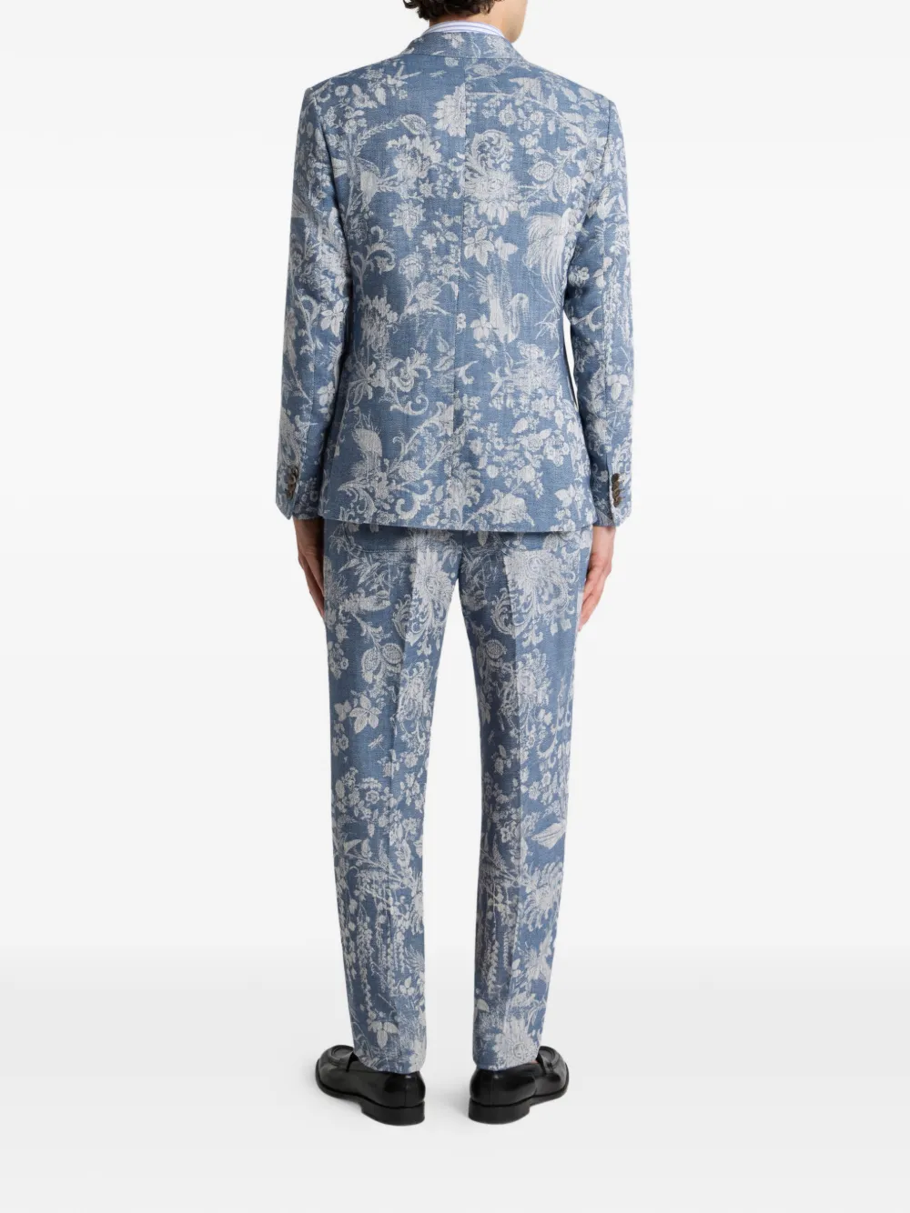 ETRO jacquard floral cotton jacket Blauw