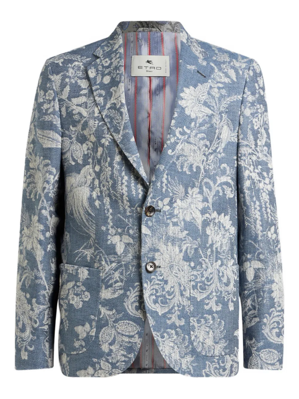 ETRO jacquard floral cotton jacket - Blu