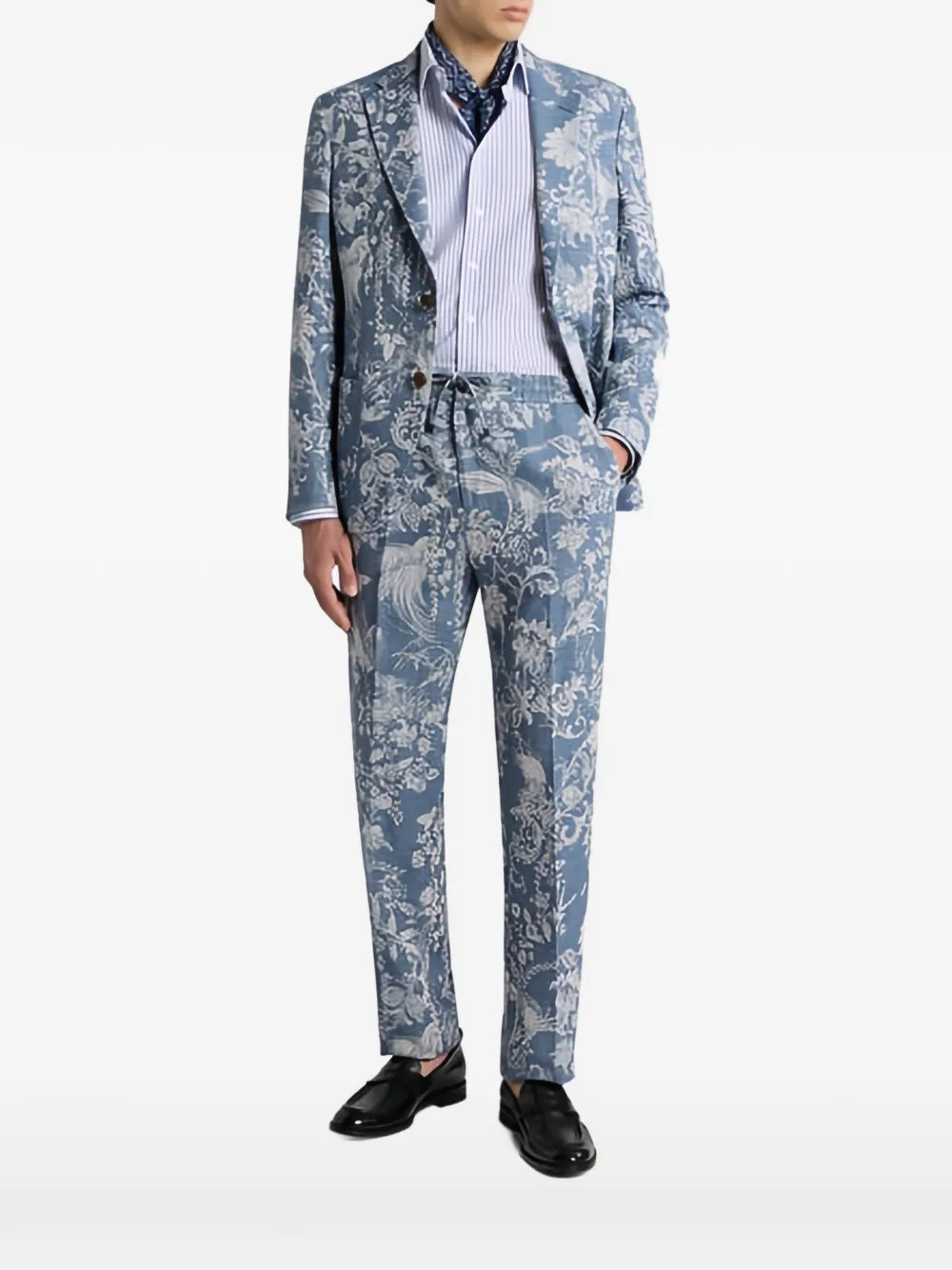 ETRO jacquard floral cotton jacket - Blu