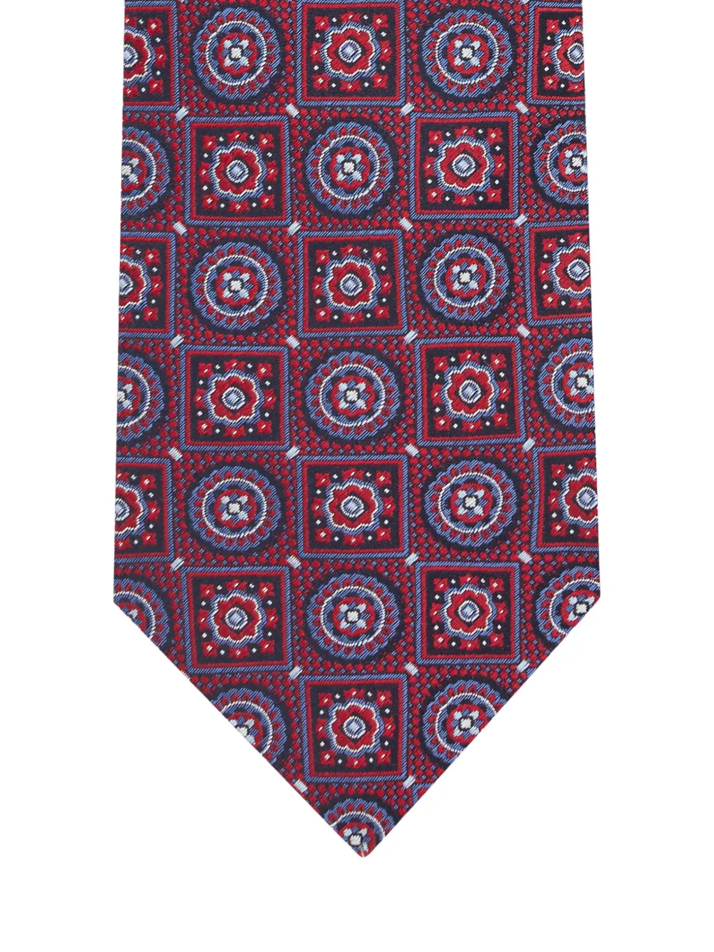 ETRO jacquard patchwork design tie - Rood
