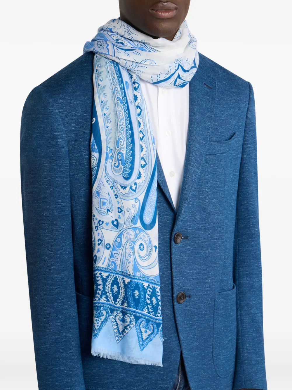ETRO floral paisley scarf Blauw
