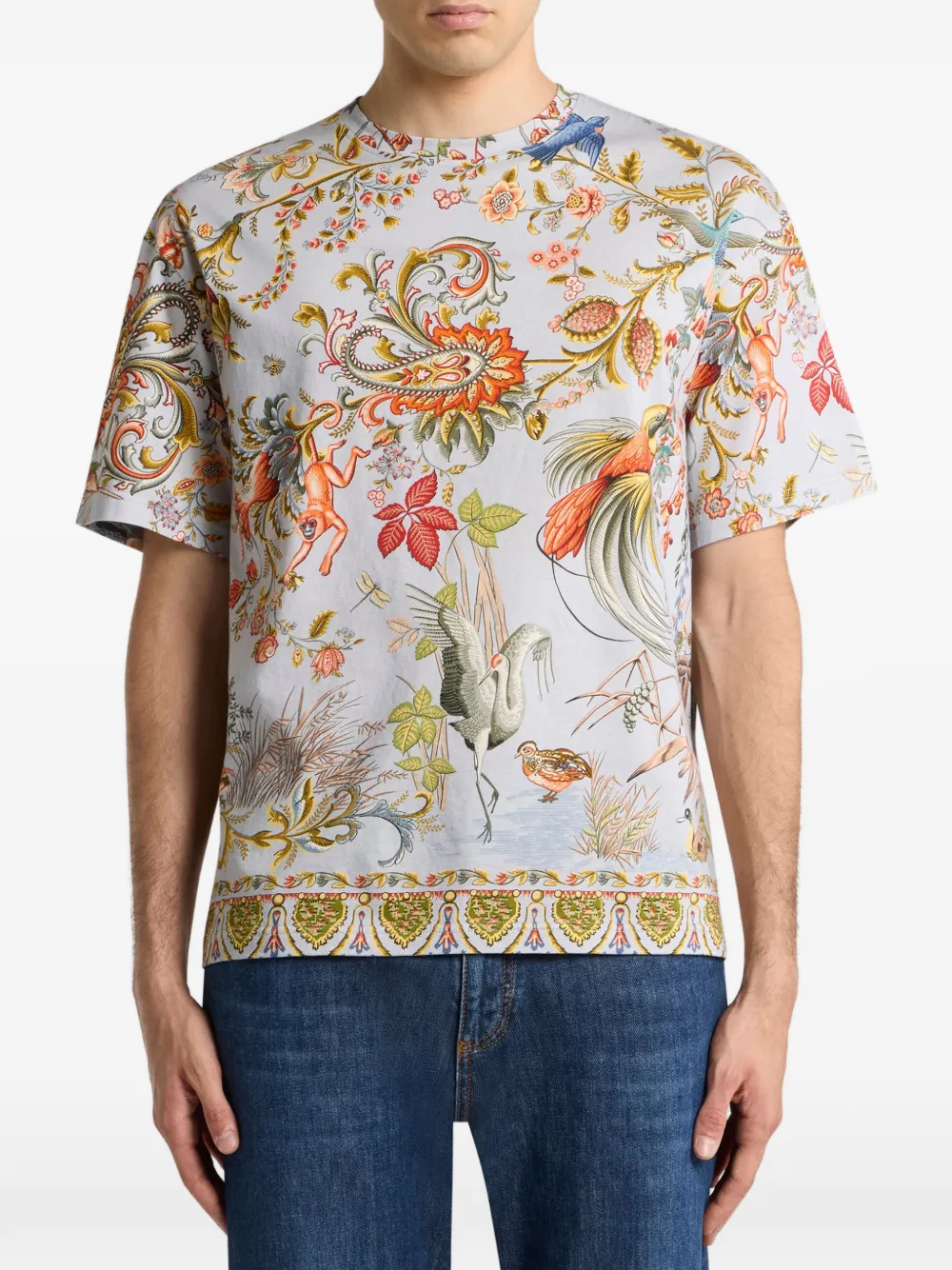 ETRO Fauna-print T-shirt - Beige