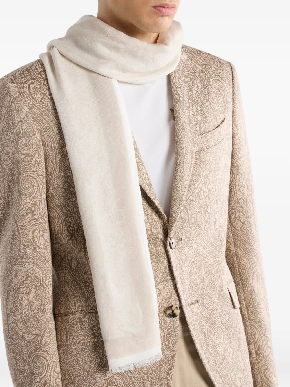 ETRO Sjaal met franje Beige