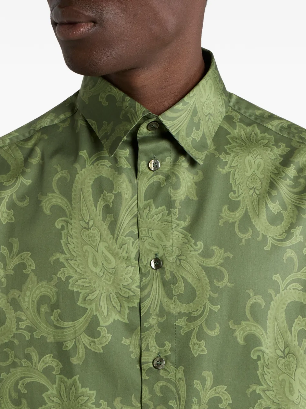ETRO Overhemd met bloemen-paisley Groen
