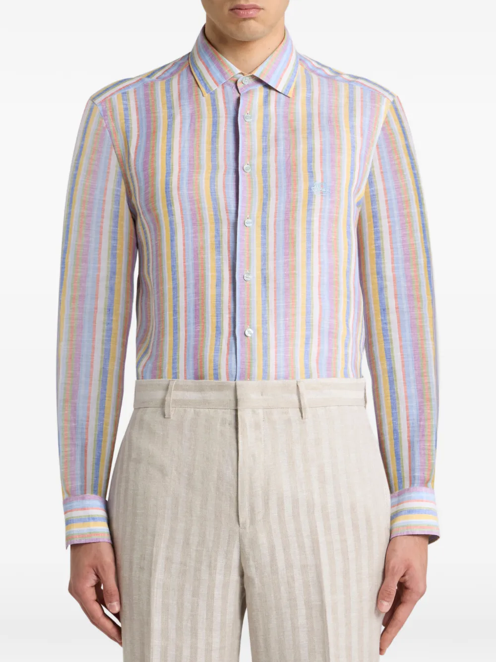 ETRO Gestreept linnen overhemd - Wit