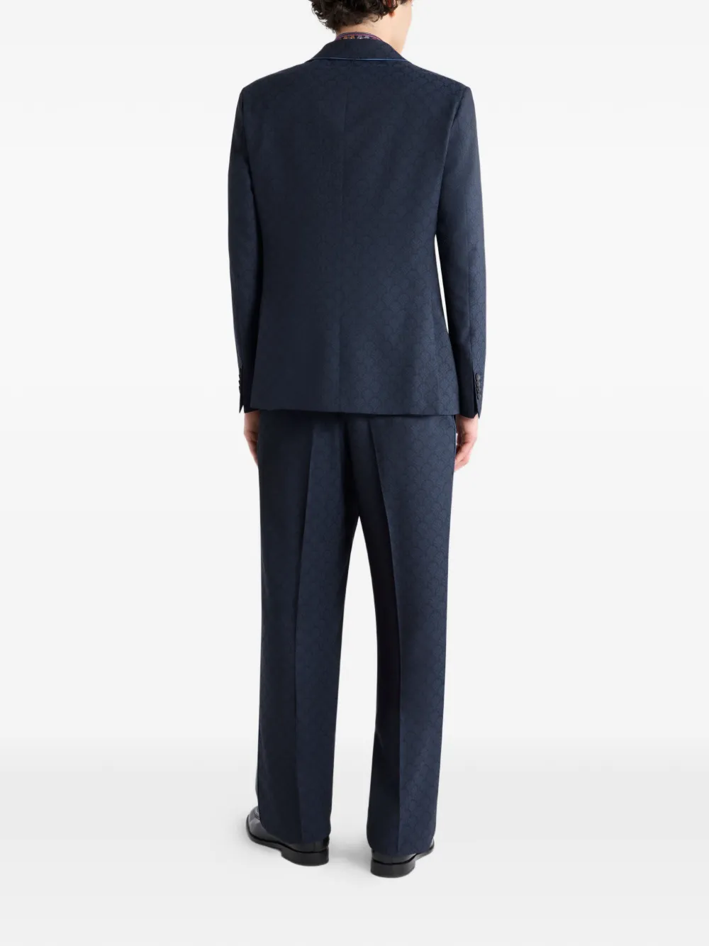  Etro Shawl-collar Jacquard Blazer - Blue 