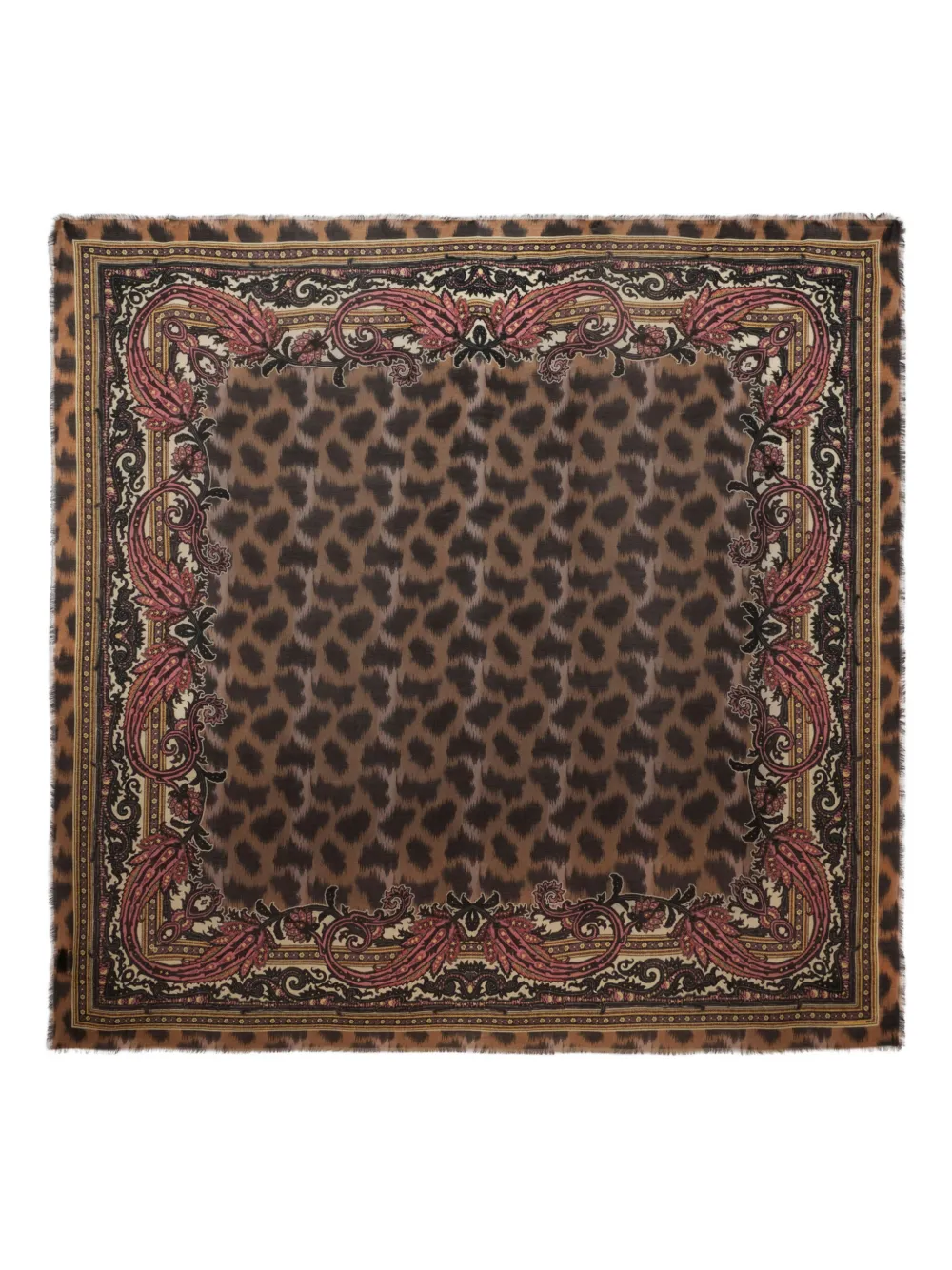 Etro Cashmere-blend Scarf In Brown