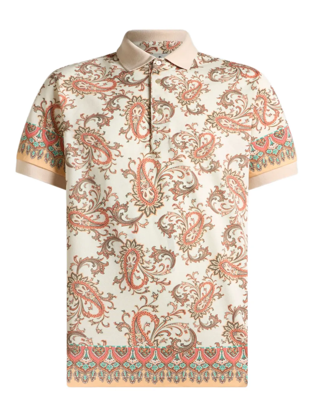 ETRO placed-print polo shirt - Beige