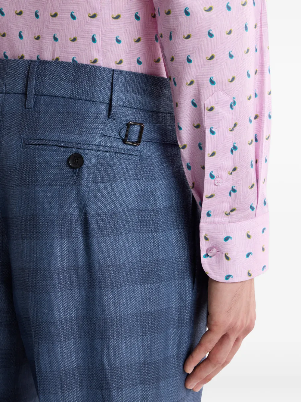 ETRO Geruite broek Blauw