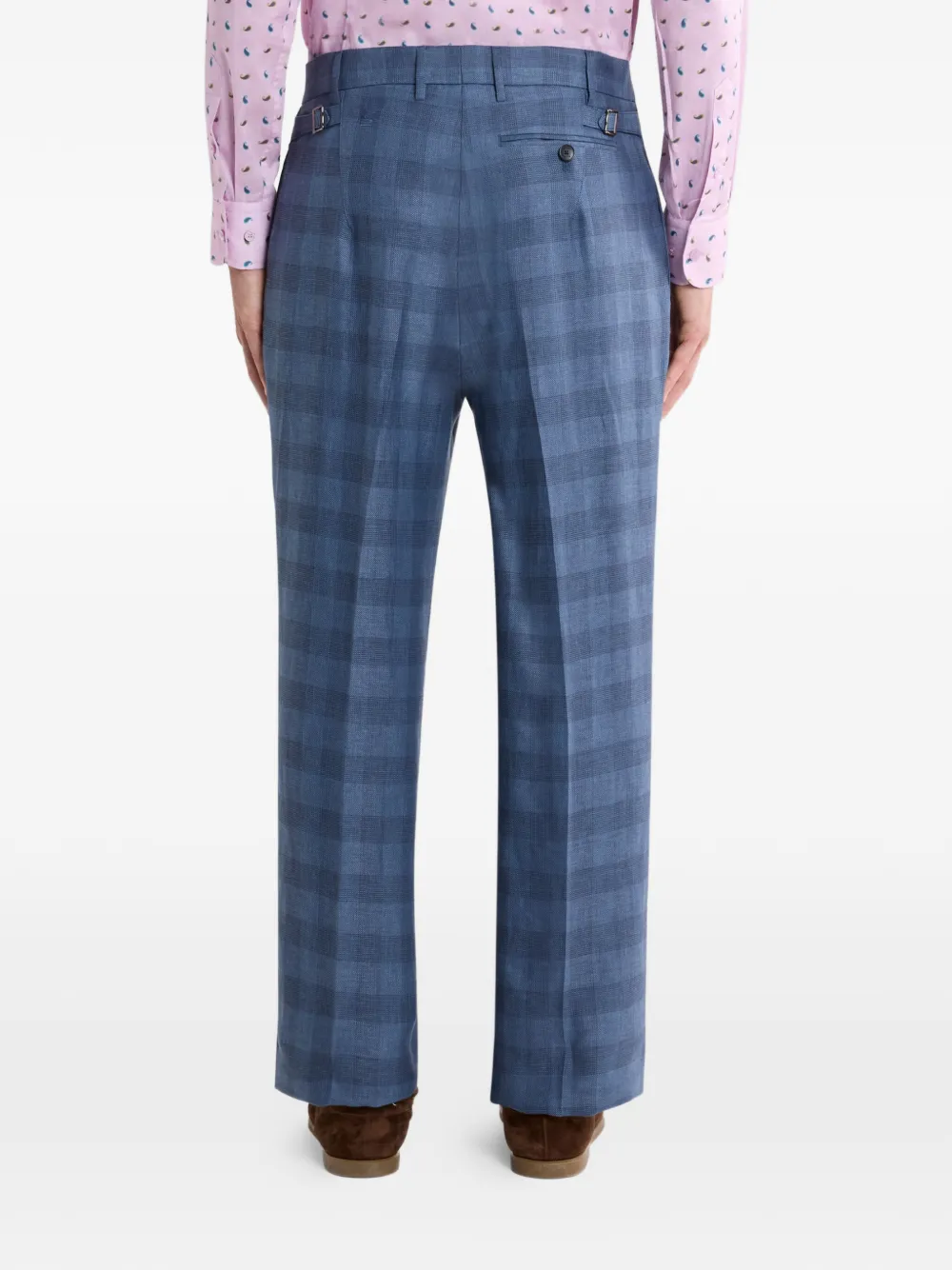 ETRO Geruite broek Blauw