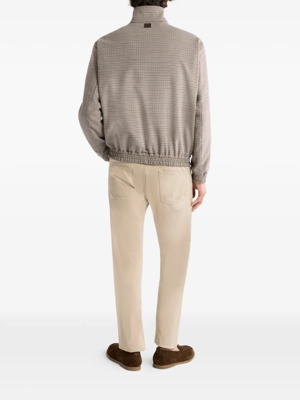 ETRO Geruit bomberjack met hoge hals Beige