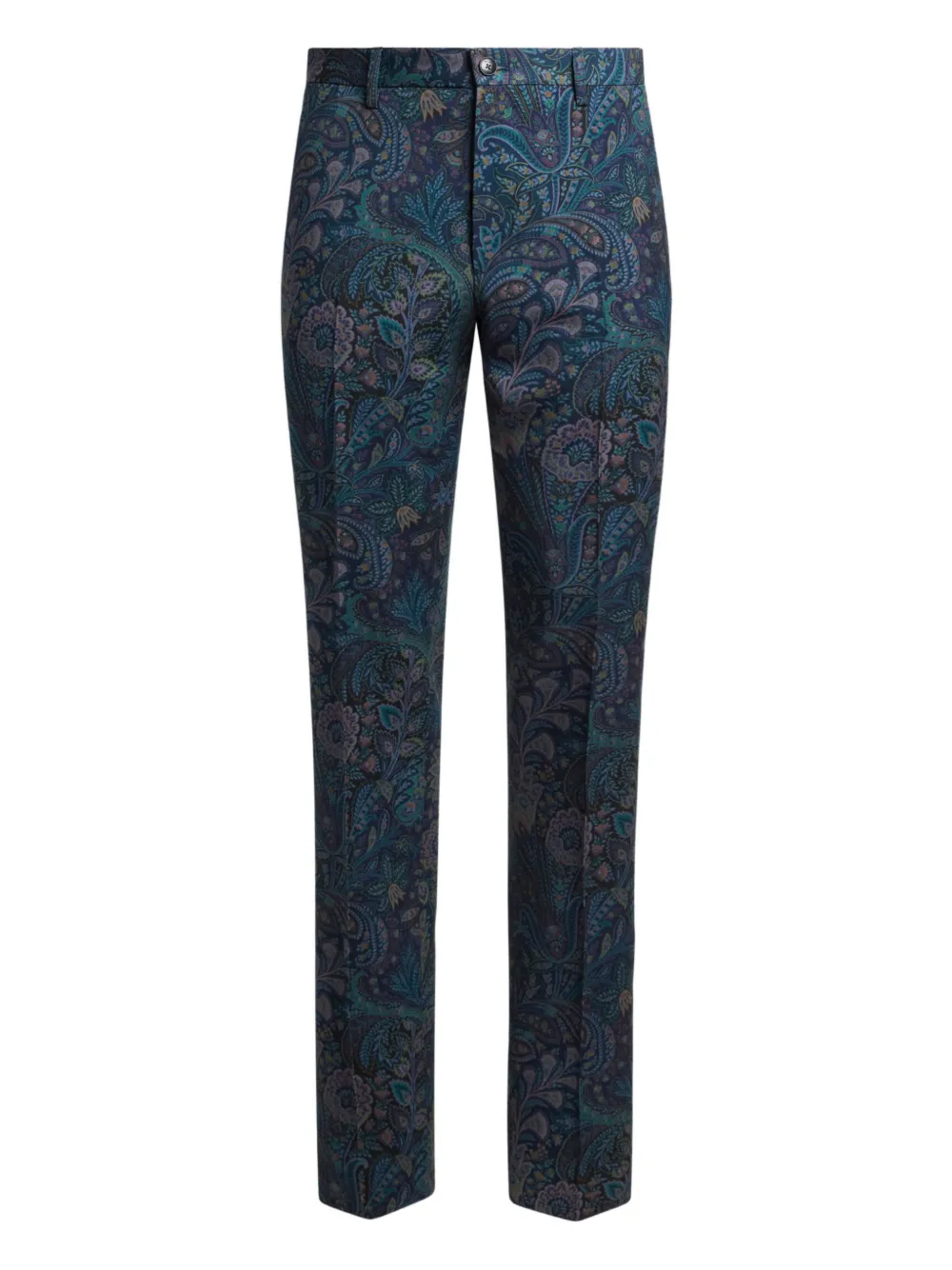 ETRO tailored floral-motif trousers - Blu