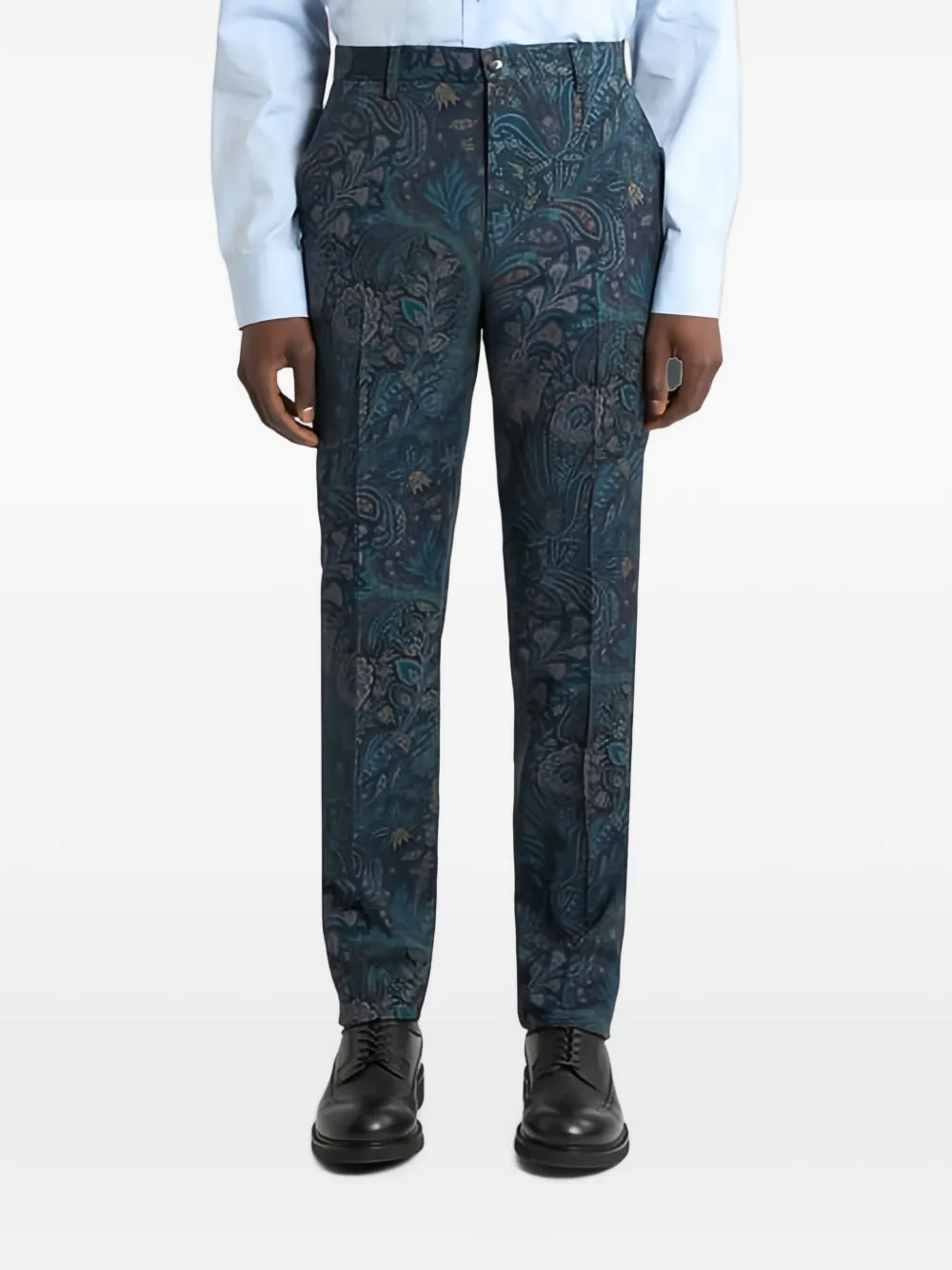 ETRO Pantalon met bloemenpatroon Blauw
