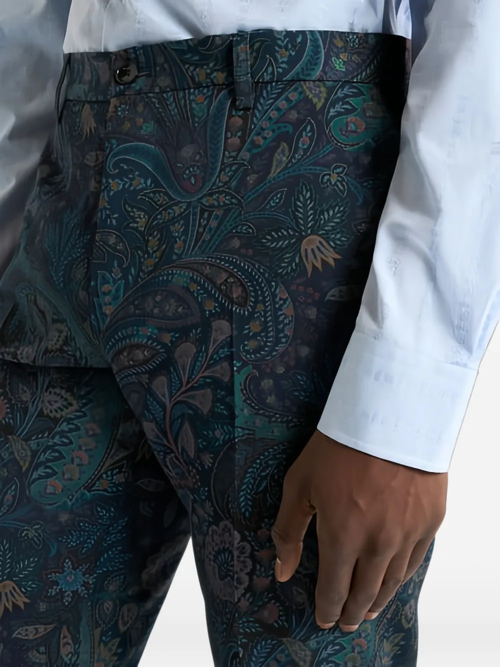 ETRO Pantalon met bloemenpatroon Blauw