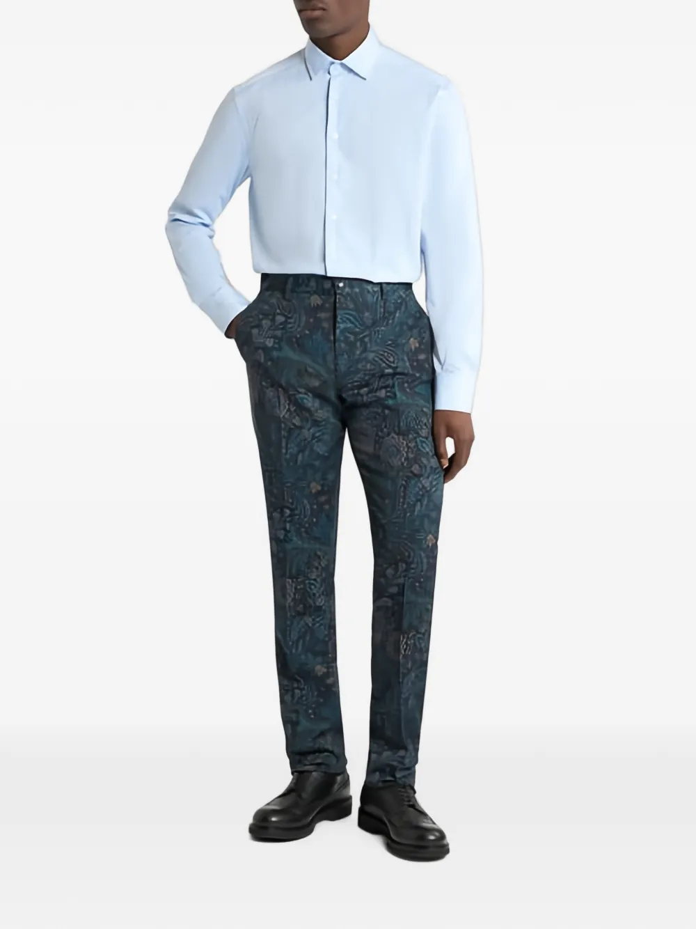 ETRO Pantalon met bloemenpatroon Blauw