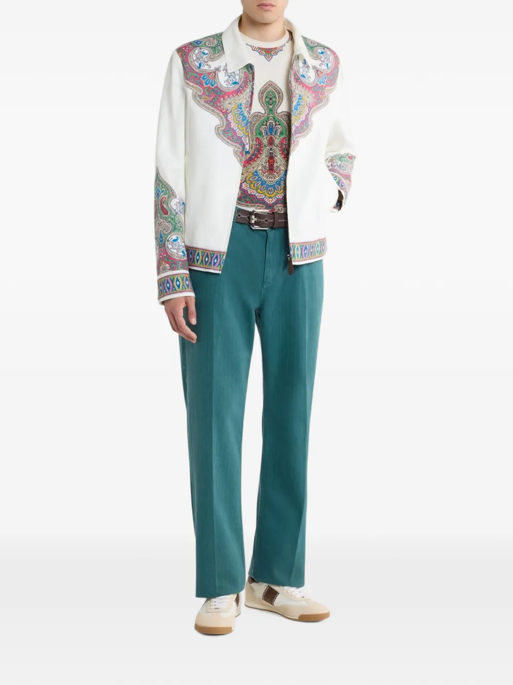 ETRO Linnen bomberjack met paisley-print Wit