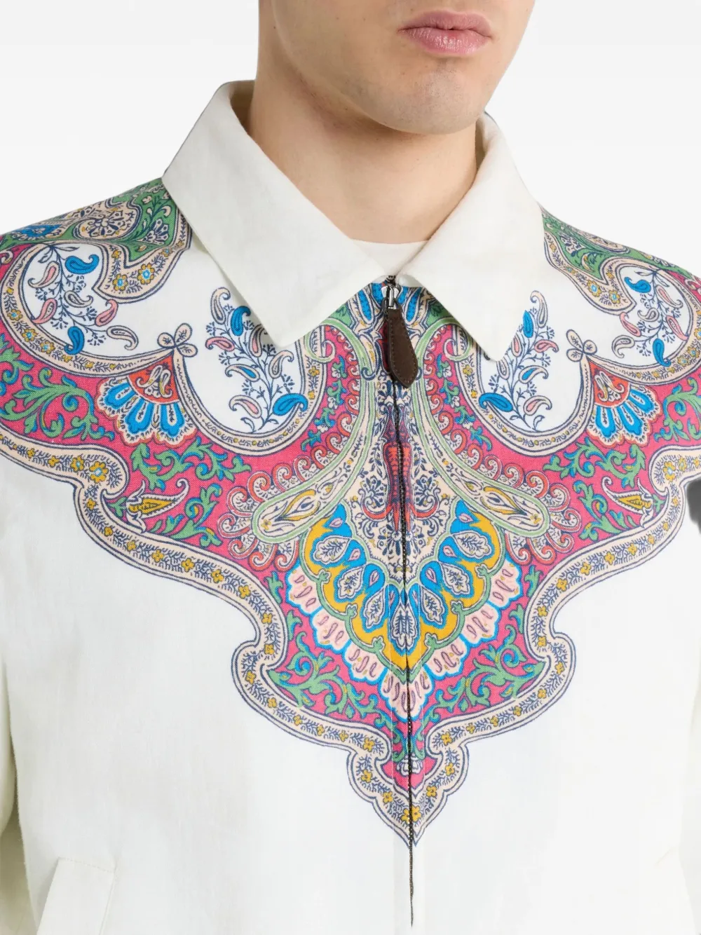 ETRO Linnen bomberjack met paisley-print Wit