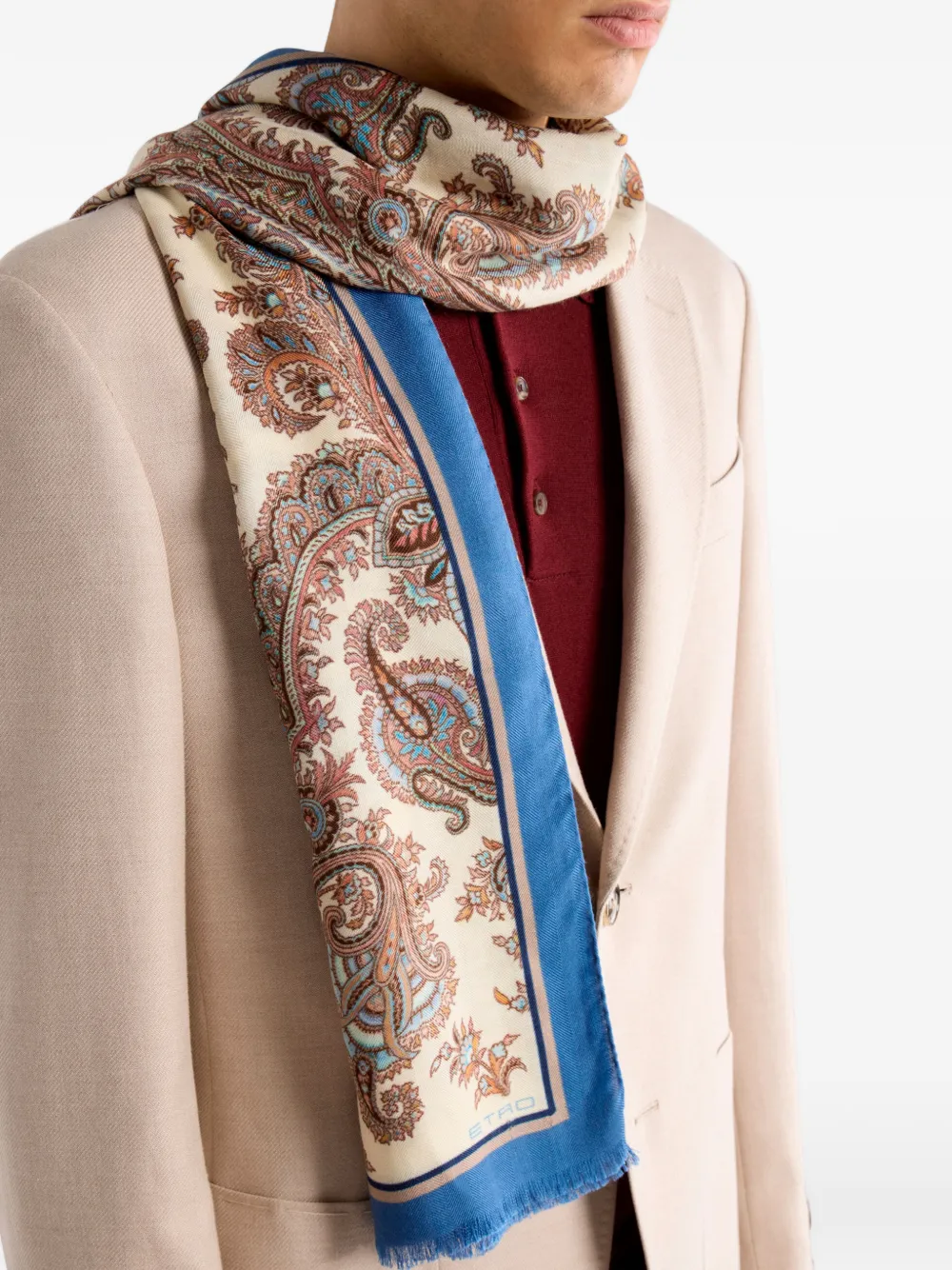 ETRO Sjaal met paisley-patroon Beige
