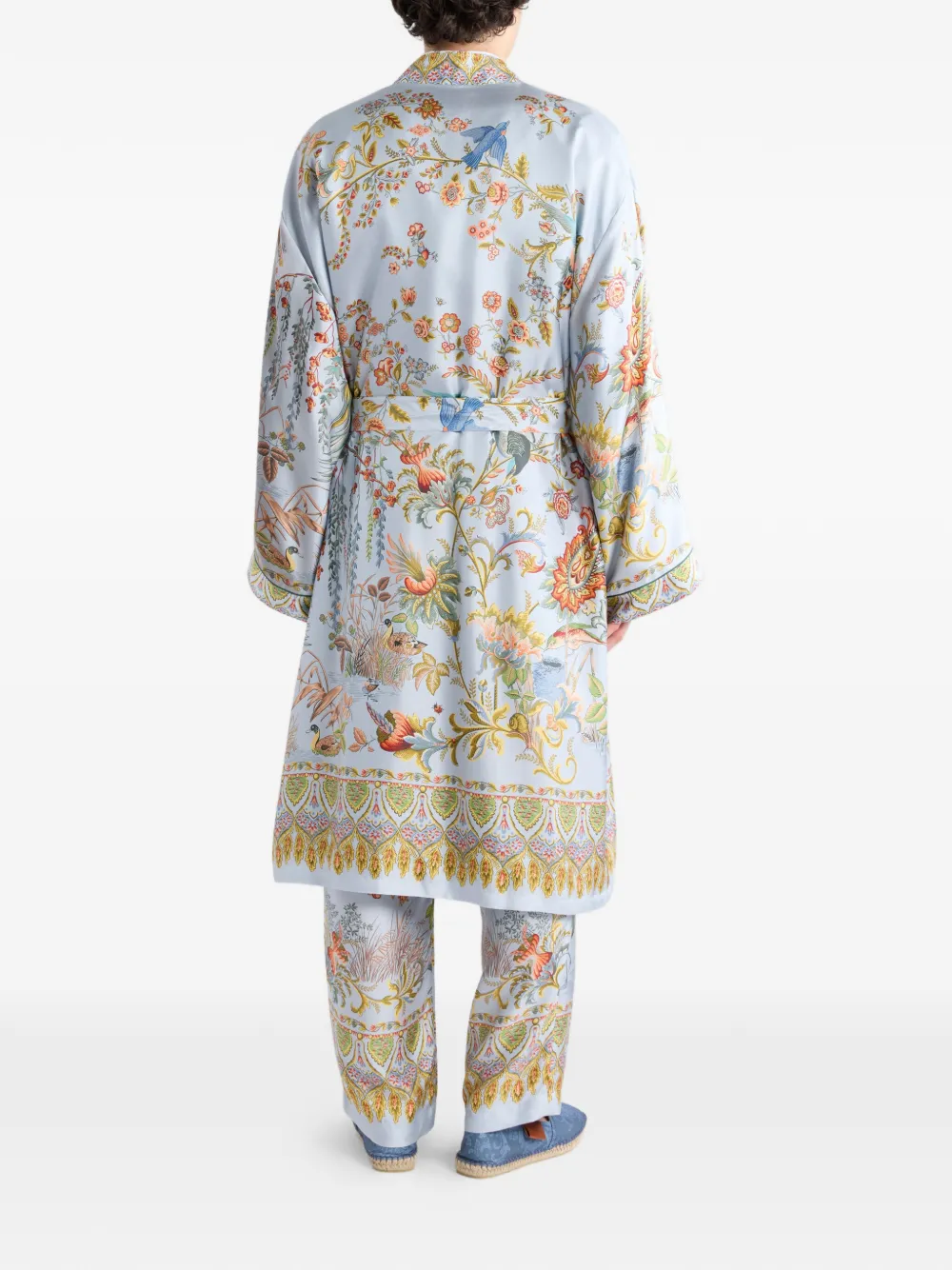  Etro Printed Silk Robe - Blue 