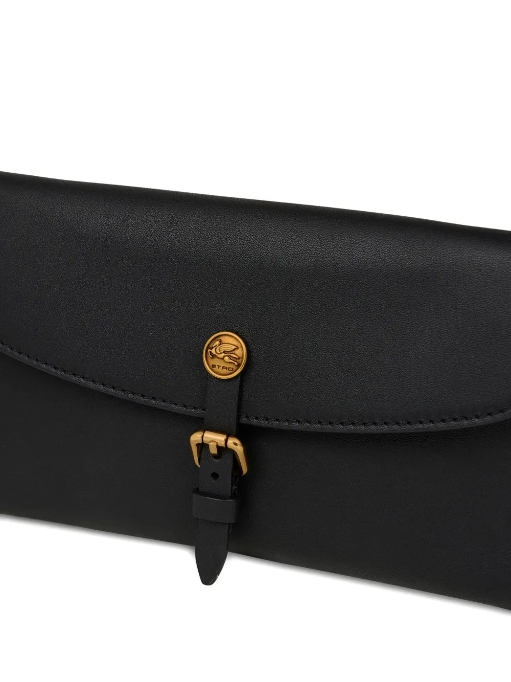 ETRO Pony leren portemonnee met schouderband Zwart