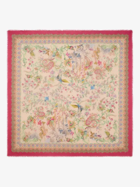 ETRO cashmere-blend shawl with flora and fauna motif