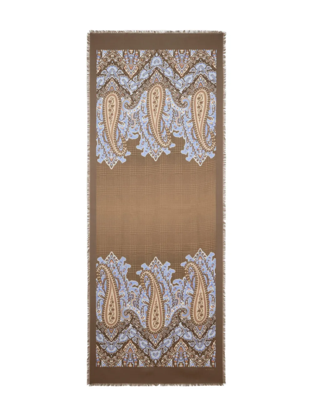 ETRO paisley check scarf - Marrone