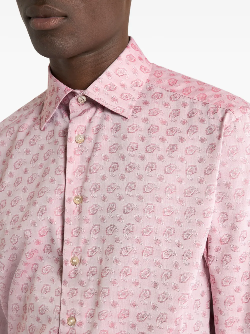 ETRO Fil Coupé overhemd met paisley-print Roze