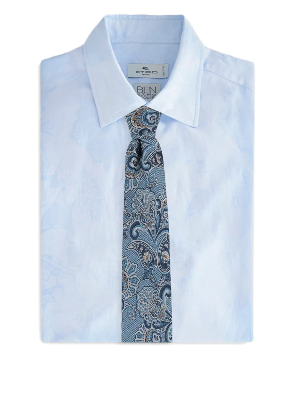 ETRO Stropdas met bloemenprint en jacquard Blauw