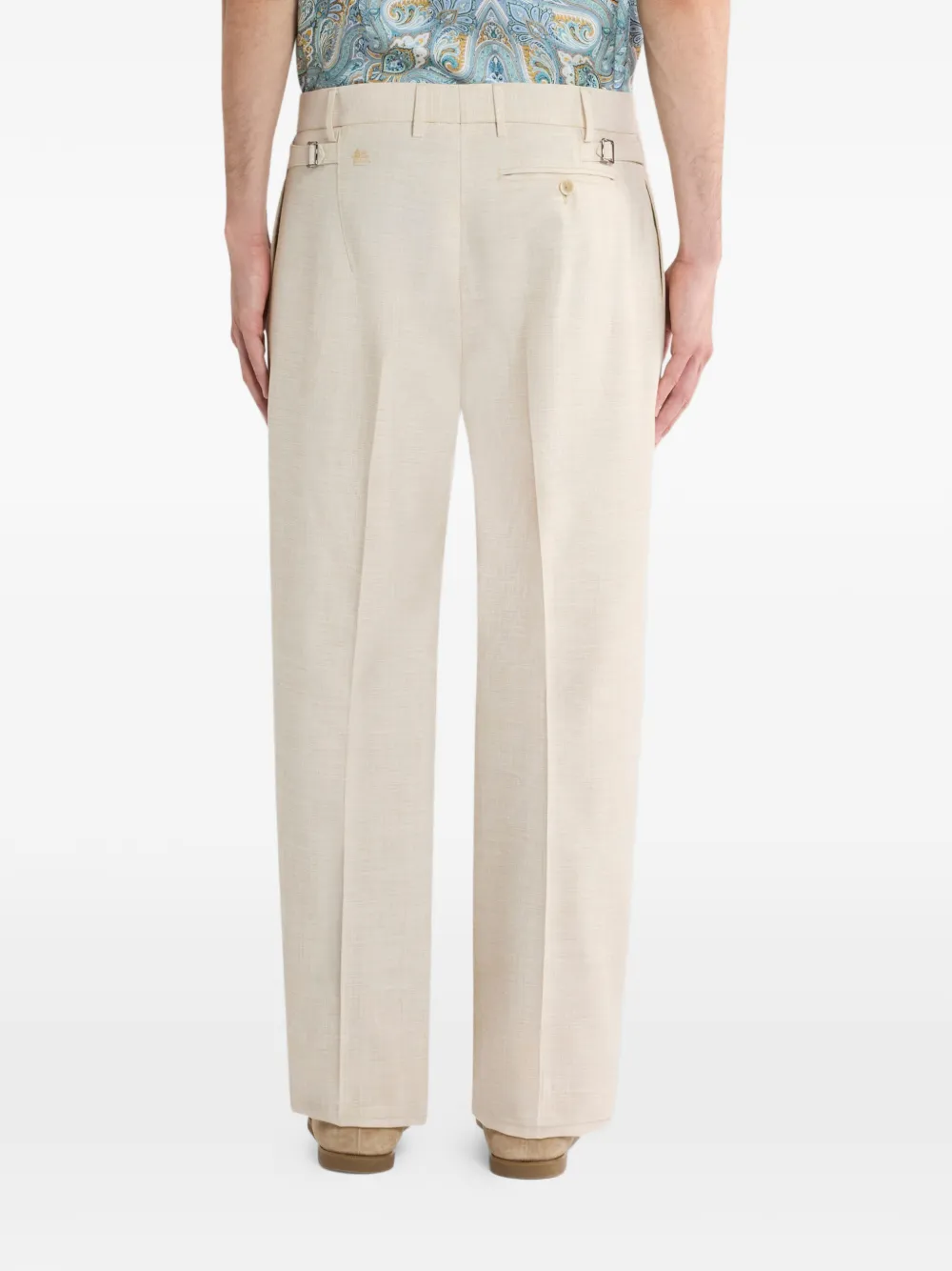 ETRO Plooibroek met wijde pijpen Beige
