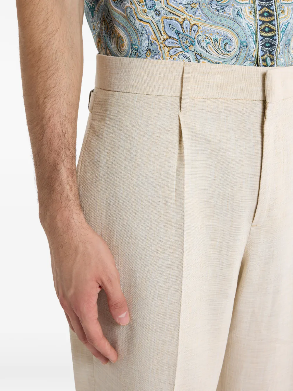 ETRO Plooibroek met wijde pijpen Beige