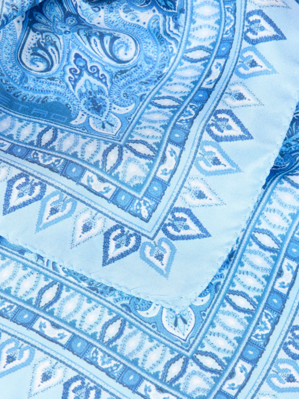 ETRO floral paisley-motif silk pocket square - Blauw