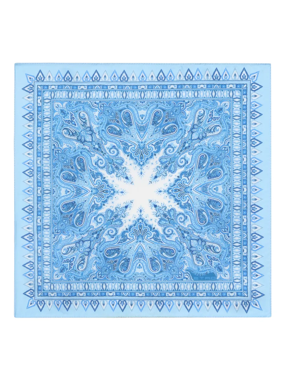 ETRO floral paisley-motif silk pocket square - Blu