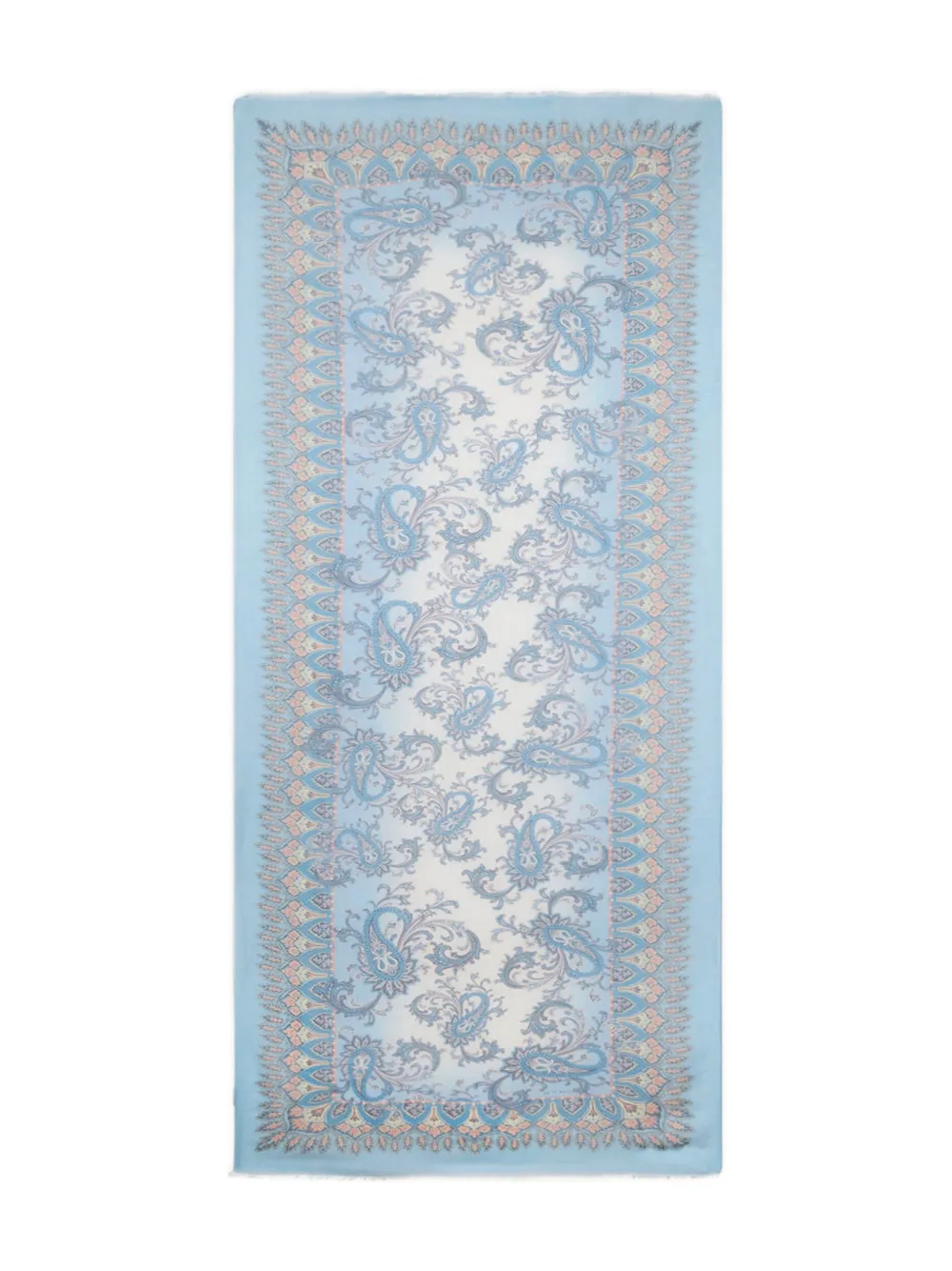 ETRO floral paisley linen-blend scarf - Blu