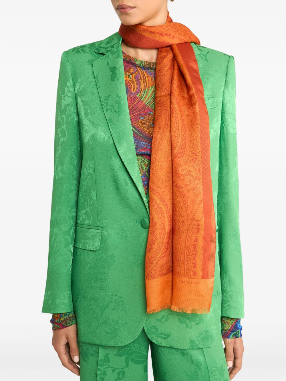  Etro Paisley Scarf - Orange 