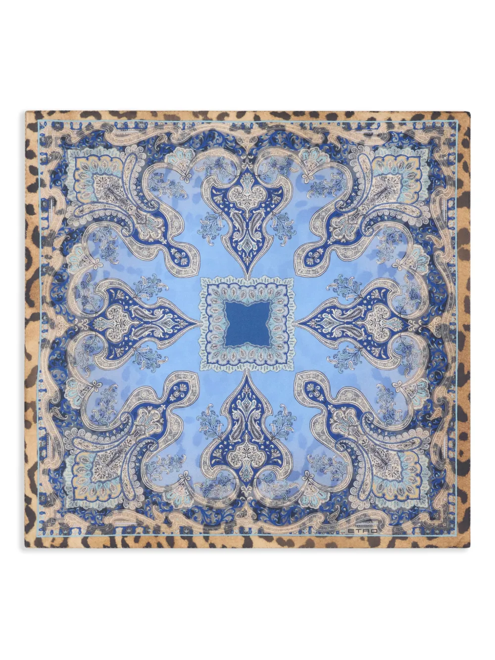 ETRO animal paisley-motif silk pocket square - Blu